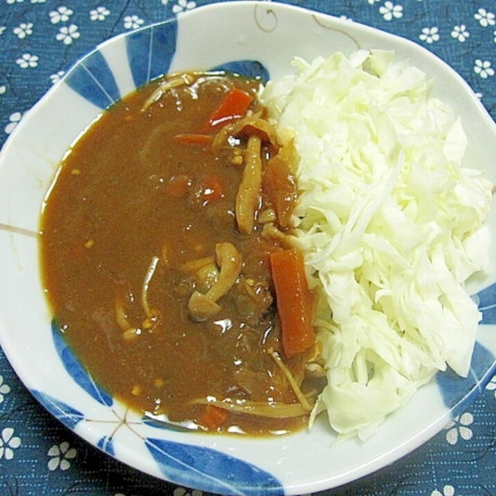 シーフードカレー　千切りキャベツ添え